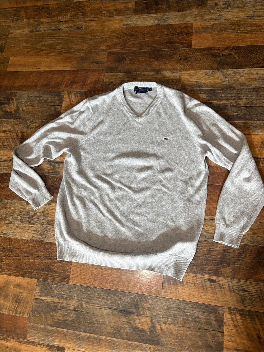 Vineyard Vines‎ Men's V-Neck Sweater in Light Gray Cashmere Blend Size L